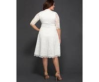 Kiyonna Plus Bella Lace A-Line Cocktail Dress