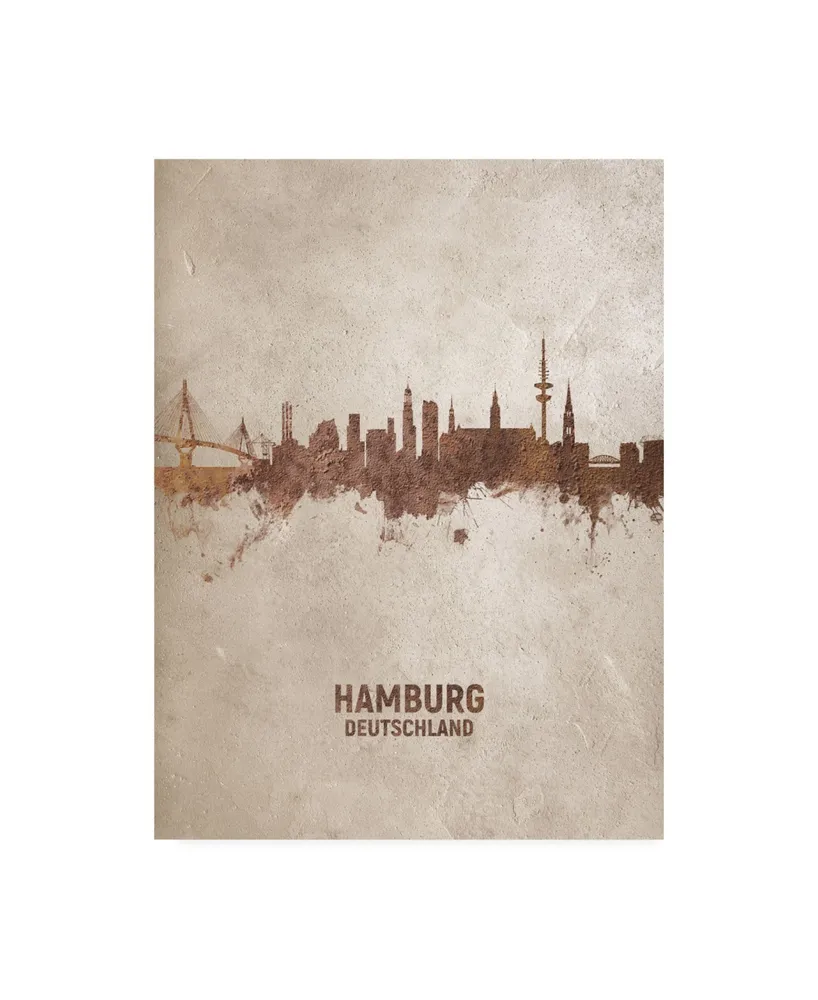 Michael Tompsett Hamburg Germany Rust Skyline Canvas Art - 27" x 33.5"