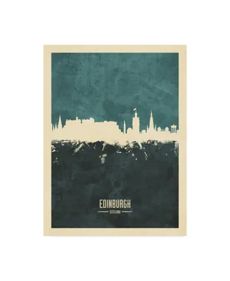 Michael Tompsett Edinburgh Scotland Skyline Teal Canvas Art