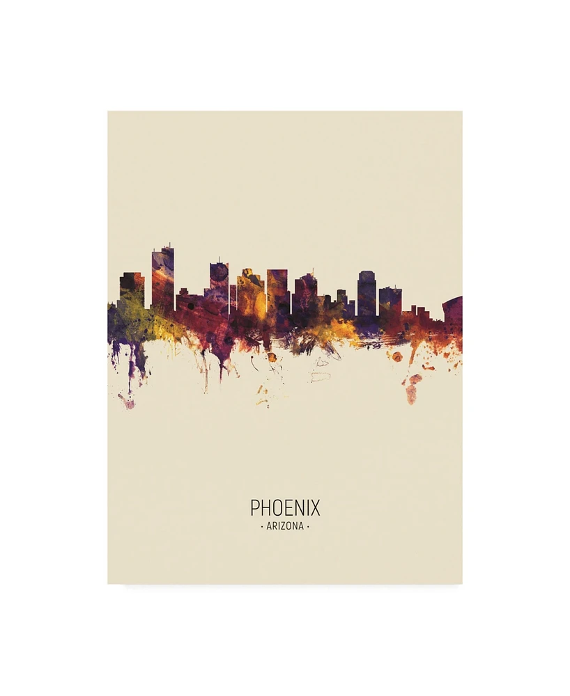 Michael Tompsett Phoenix Arizona Skyline Portrait Iii Canvas Art - 19.5" x 26"