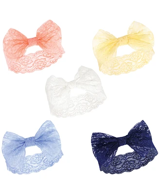 Hudson Baby Girls Headbands 5pk, 0-24 Months
