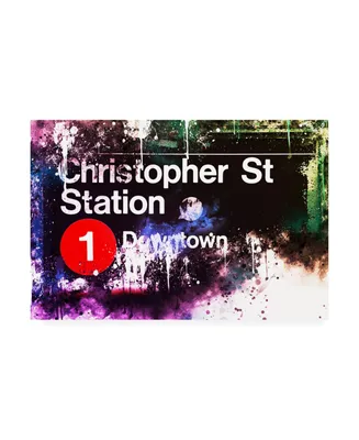 Philippe Hugonnard Nyc Watercolor Collection - Christopher St Station Canvas Art