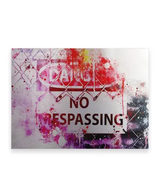 Philippe Hugonnard Nyc Watercolor Collection - Danger Floating Brushed Aluminum Art - 21" x 25"