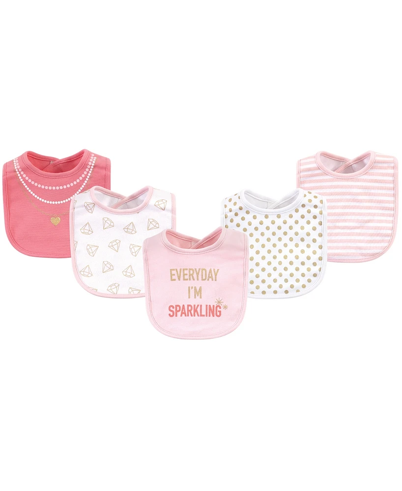 Little Treasure Baby Girl Cotton Bibs 5pk