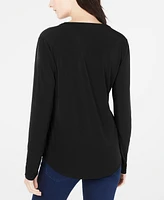 I.n.c. International Concepts Women's Zip-Pocket Blouse, Created for Macy's