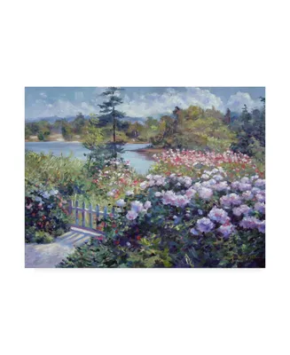David Lloyd Glover Summer Garden at the Lake Canvas Art