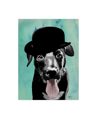 Fab Funky Black Labrador in Bowler Hat Canvas Art - 36.5" x 48"