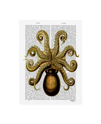 Fab Funky Vintage Yellow Octopus, Underside Canvas Art - 27" x 33.5"