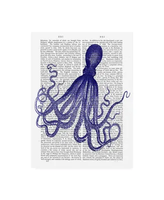 Fab Funky Blue Octopus 4 Canvas Art - 15.5" x 21"