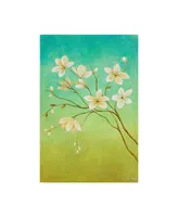 Pablo Esteban White Flower Branch 1 Canvas Art - 15.5" x 21"