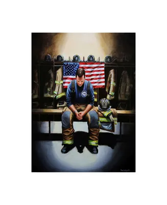 Paul Walsh Praying Firefighter Canvas Art