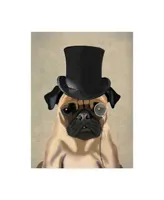 Fab Funky Pug, Formal Hound and Hat Canvas Art - 15.5" x 21"