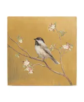 Danhui Nai Black Capped Chickadee on Gold Canvas Art - 15.5" x 21"