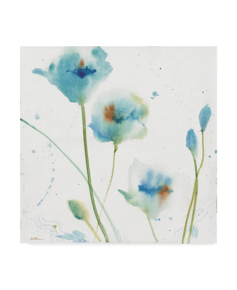 Watercolor Blues No1 Canvas - Blue watercolor painting 