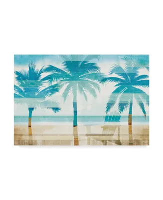Michael Mullan Beachscape Palms with Chair Canvas Art