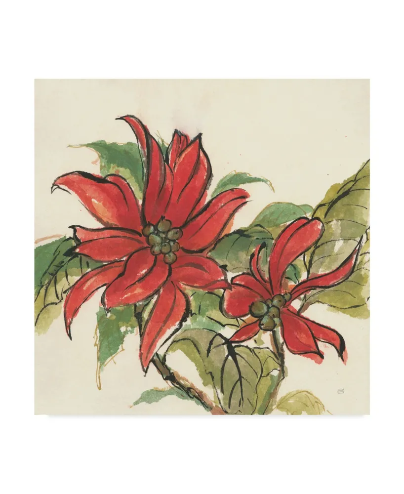 Chris Paschke Poinsettia Ii Canvas Art - 15" x 20"