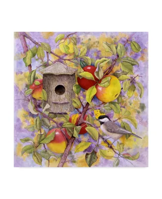 Marcia Matcham Chickadee and Apples Canvas Art