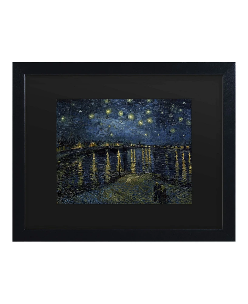 Vincent Van Gogh The Starry Night Ii Matted Framed Art - 15" x 20"