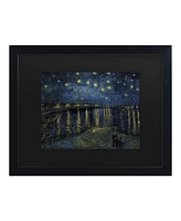 Vincent Van Gogh The Starry Night Ii Matted Framed Art - 15" x 20"