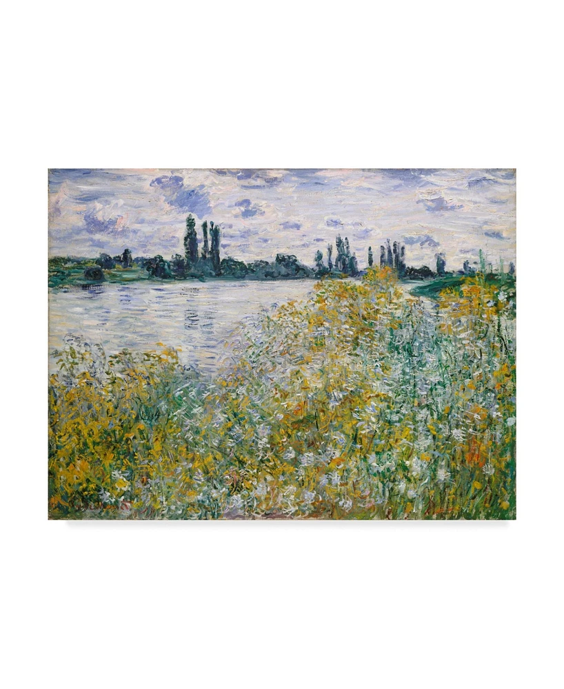 Claude O. Monet Lle Aux Fleurs Near Vetheuil Canvas Art - 37" x 49"