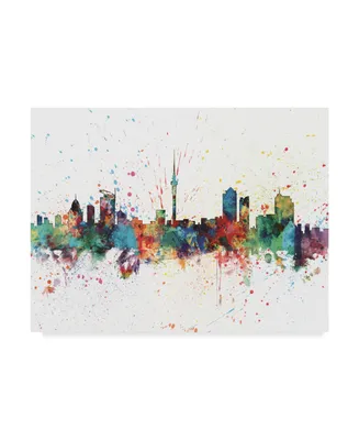 Michael Tompsett Auckland New Zealand Skyline Splash Canvas Art - 15" x 20"