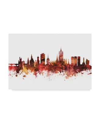 Michael Tompsett Aberdeen Scotland Skyline Red Canvas Art - 15" x 20"
