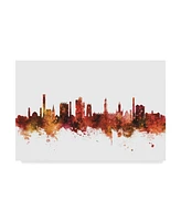 Michael Tompsett Bradford England Skyline Red Canvas Art - 37" x 49"