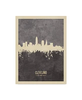 Michael Tompsett Cleveland Ohio Skyline Gray Canvas Art - 20" x 25"