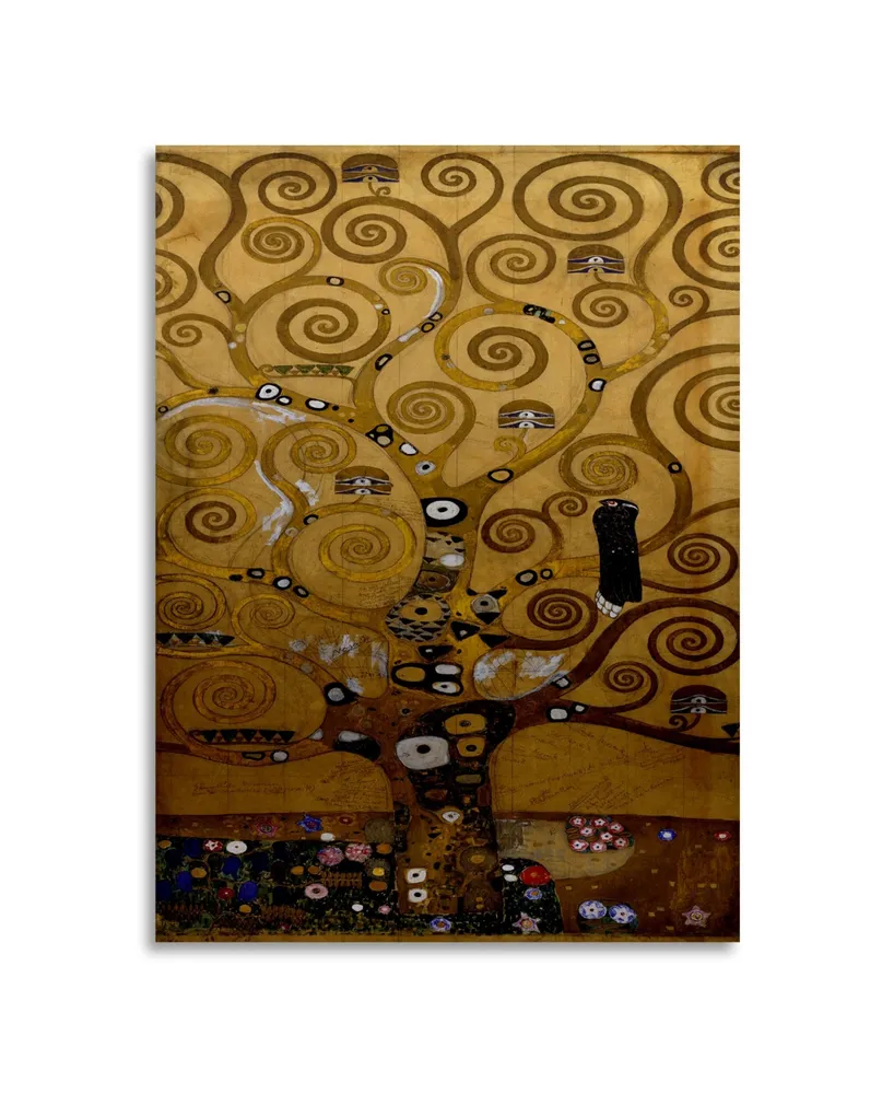 Gustav Klimt Tree of Life Soclet Frieze 1905 Floating Brushed Aluminum Art - 22" x 25"