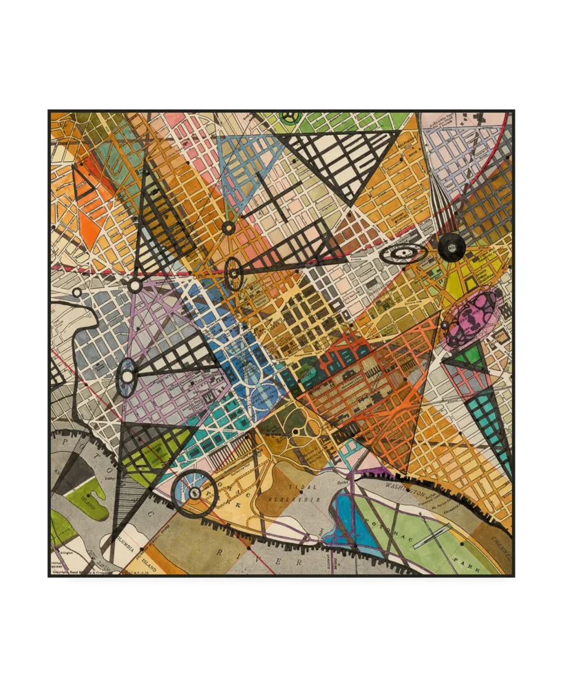 Nikki Galapon Modern Map of D.c. Canvas Art - 15" x 20"