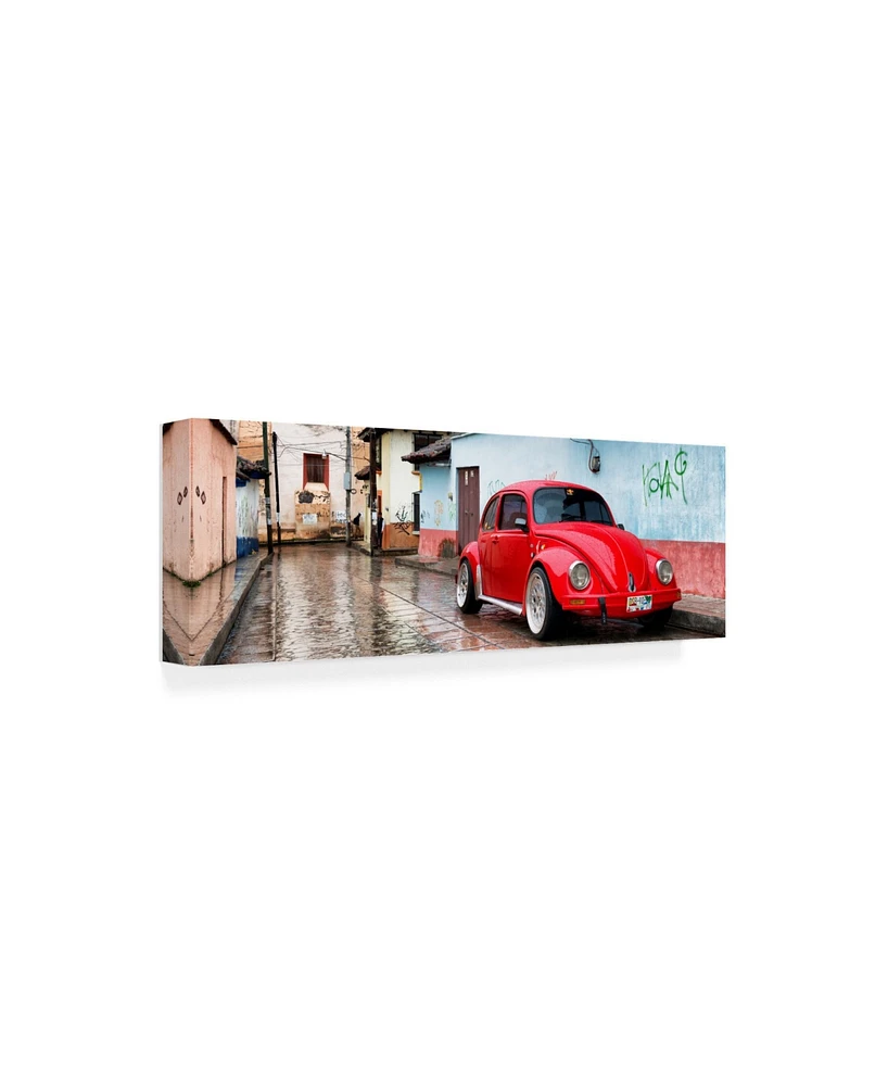 Philippe Hugonnard Viva Mexico 2 Red Vw Beetle Car in San Cristobal de Las Casas Ii Canvas Art - 19.5" x 26"