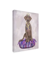 Fab Funky Weimaraner on Purple Cushion Canvas Art - 27" x 33.5"