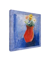 Pablo Esteban Orange Flower Vase Canvas Art - 19.5" x 26"