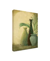 Pablo Esteban Three Vases One with Greenery Canvas Art - 15.5" x 21"