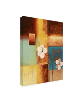 Pablo Esteban Flowers and Squares Canvas Art