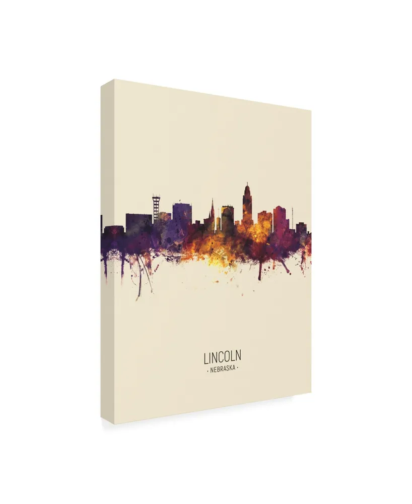 Michael Tompsett Lincoln Nebraska Skyline Portrait Iii Canvas Art