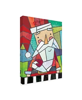 Holli Conger Stained Glass Santa Canvas Art