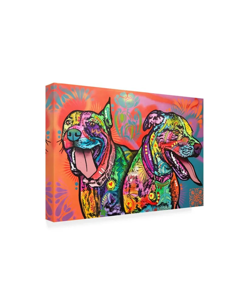 Dean Russo Two Happy Pups Canvas Art