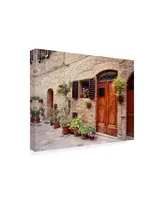 Monte Nagler Flowers on the Wall Tuscany Italy Color Canvas Art - 37" x 49"