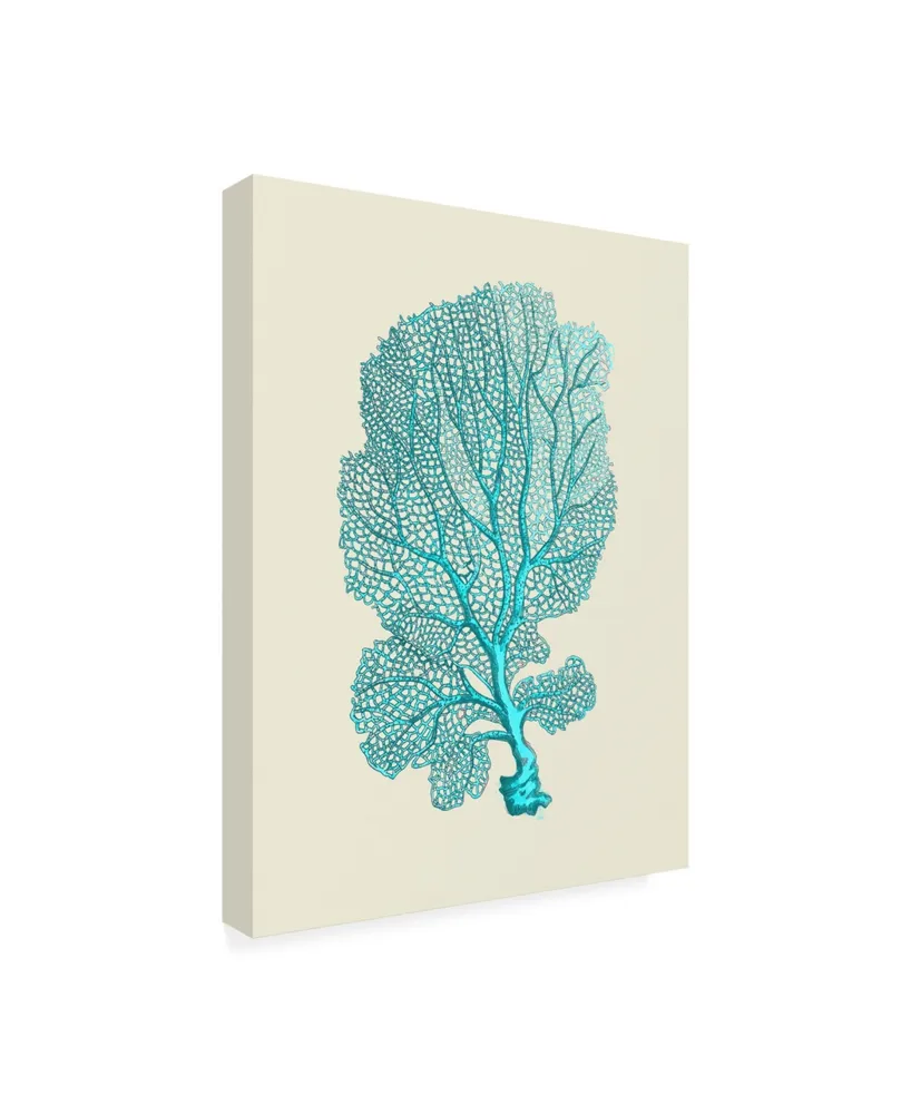 Fab Funky Corals Turquoise on Cream C Canvas Art