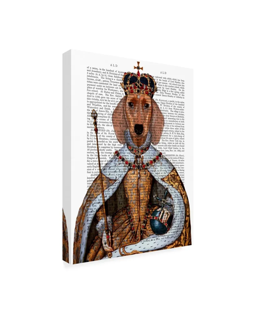 Fab Funky Dachshund Queen Canvas Art - 19.5" x 26"