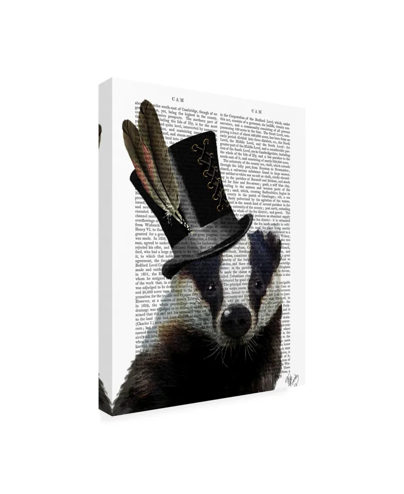 Fab Funky Steampunk Badger in Top Hat Woodland Canvas Art