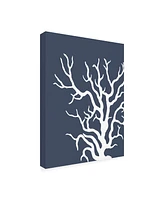 Fab Funky Corals White on Indigo Blue a Canvas Art