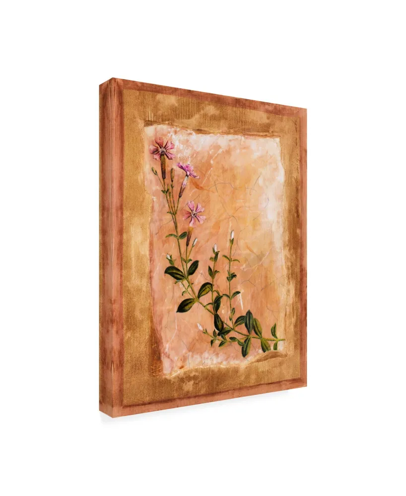 Pablo Esteban Pink Flowers Painting Canvas Art - 15.5" x 21"