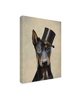 Fab Funky Doberman, Formal Hound and Hat Canvas Art - 19.5" x 26"