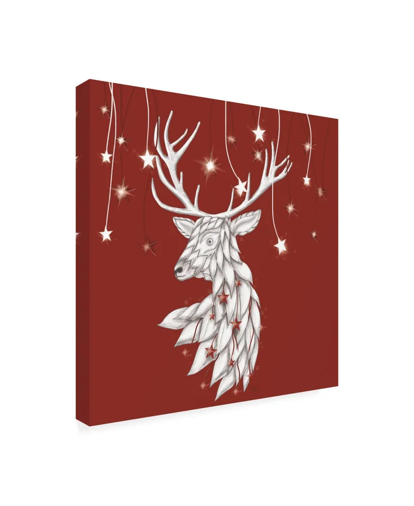 Fab Funky White Deer and Hanging Stars Canvas Art