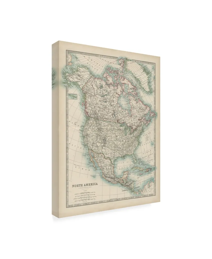 Johnston Johnstons Map of North America Canvas Art - 19.5" x 26"