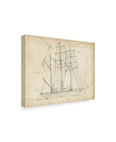 Ethan Harper Sailboat Blueprint I Canvas Art - 20" x 25"