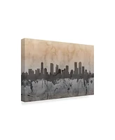 Michael Tompsett Denver Colorado Skyline Grey Canvas Art - 20" x 25"