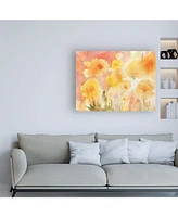 Sheila Golden Coral Sky, Yellow Garden Canvas Art - 36.5" x 48"